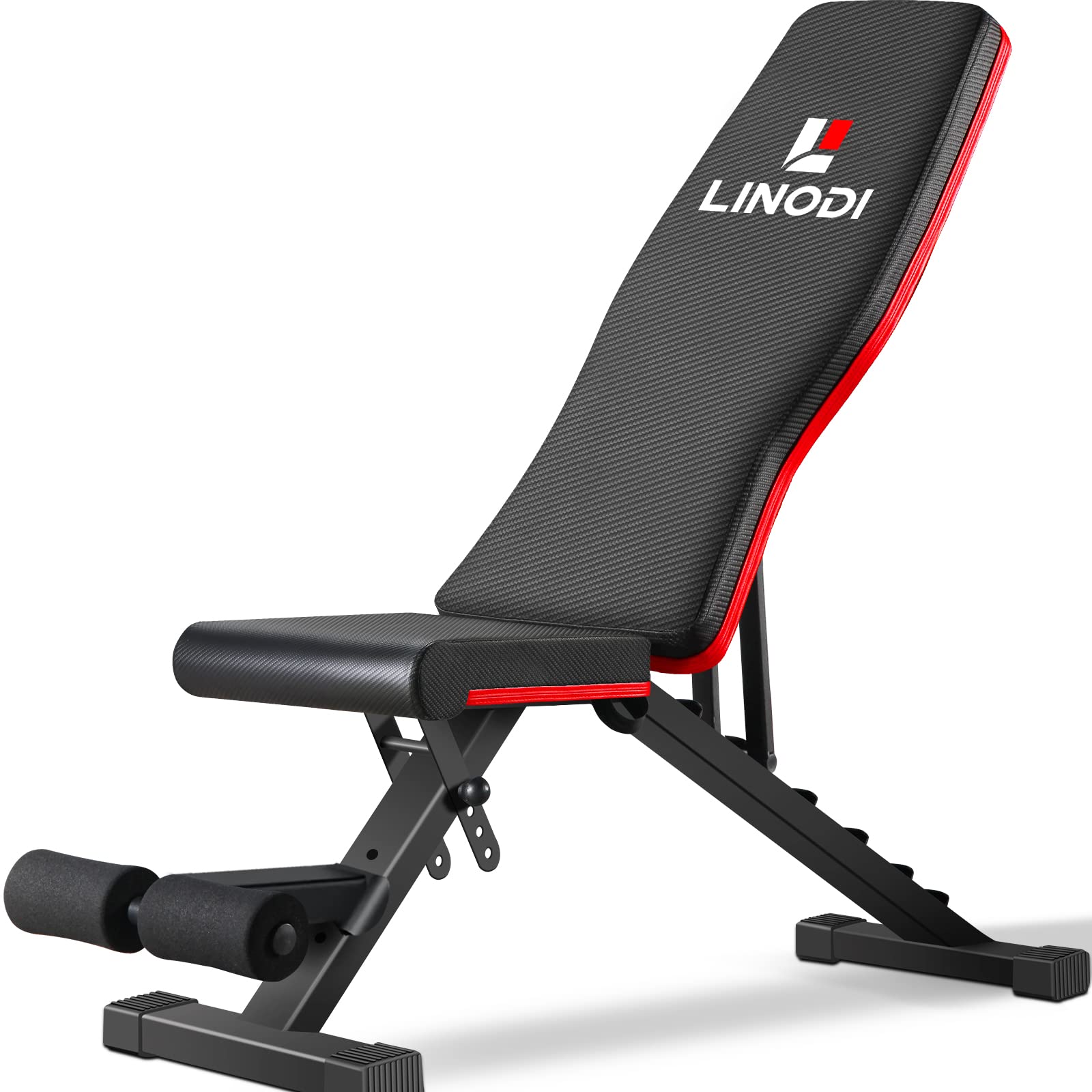 LINODI 举重凳、用于全身锻炼的可调节力量训练凳、多功能可折叠可上斜家用健身凳...