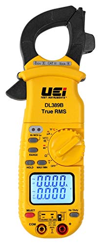  UEi Test Instruments UEi DL389B 数字真有效值钳形表，HVAC 4000 计数自动量程电压表，测量交流和直流电压 交流安培 交流/直流微安 温度 频率 电阻 电容 占空比...