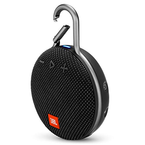 JBL Clip 3，黑色 - 防水、耐用且便携式蓝牙扬声器 - 播放时间长达 10 小时 - 包括降噪扬声器...