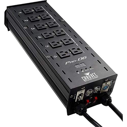 CHAUVET DJ Pro-D6 DMX-512 调光器/开关组（6 通道）| LED 灯控制器，黑色...