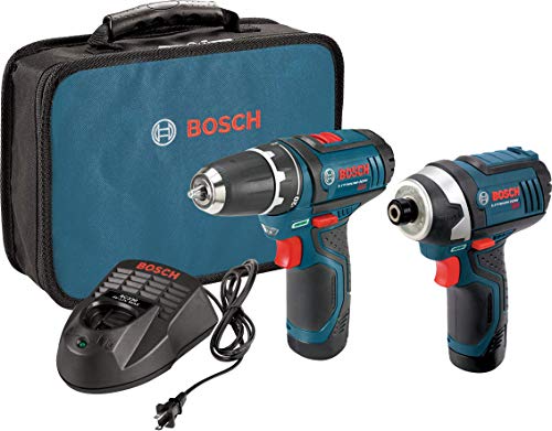 Bosch 电动工具组合套件 CLPK22-120 - 12 伏无绳工具套件（电钻/起子和冲击起子），带 2 块电池、充电器和箱子