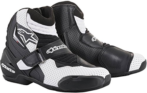 Alpinestars 男子SMX-1 R通风街道摩托车靴，白色/黑色，46