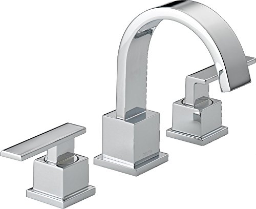 Delta Faucet Vero Widespread 浴室水龙头镀铬，浴室水龙头 3 孔，浴室水槽水龙头，金属排水组件，镀铬 3553LF