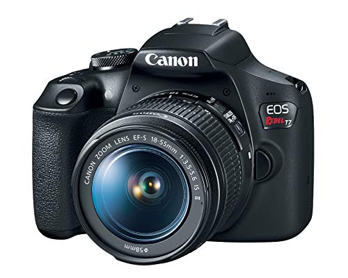 Canon 配备 18-55 毫米镜头的 EOS Rebel T7 单反相机 |内置无线网络 | 24.1 MP CMOS 传感器 | DIGIC 4+ 图像处理器和全高清视频