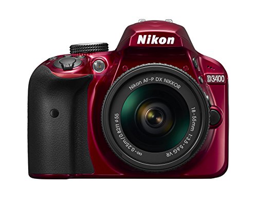 Nikon D3400带AF-P DX尼克尔18-55mm f / 3.5-5.6G VR（红色）