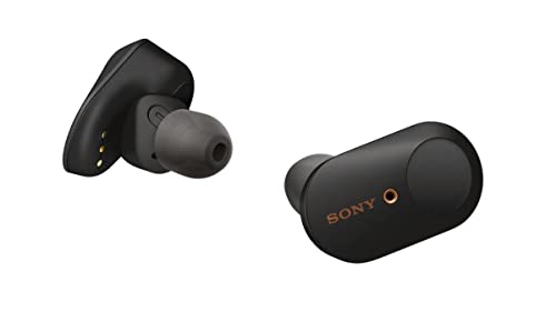 Sony WF-1000XM3 真正无线降噪耳机，带麦克风，电池续航时间长达 32 小时，蓝牙连接稳定，内置 Alexa 佩戴检测 - 黑色