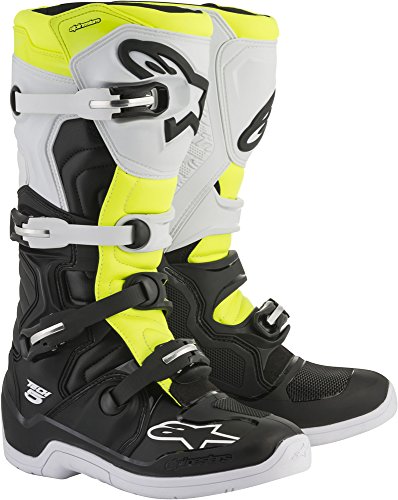 Alpinestars Tech 5越野摩托车越野摩托车靴，黑/白/黄，男式16