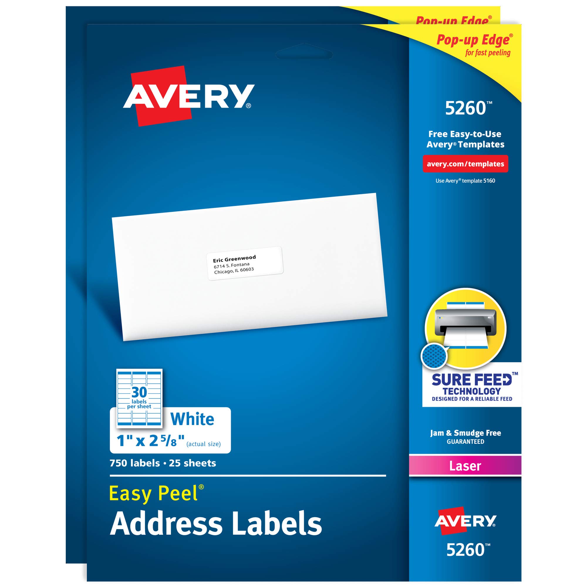 Avery 5160 易剥离地址标签