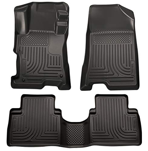 Husky Liners 耐风雨系列|前排和第二排座椅地板衬垫 - 黑色 | 98401 | 98401适合 ...