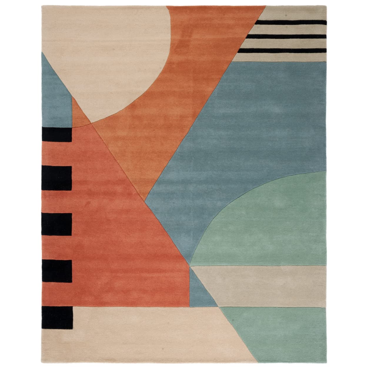 Safavieh Rodeo Drive 系列 RD863A 手工制作的中世纪现代抽象羊毛小地毯