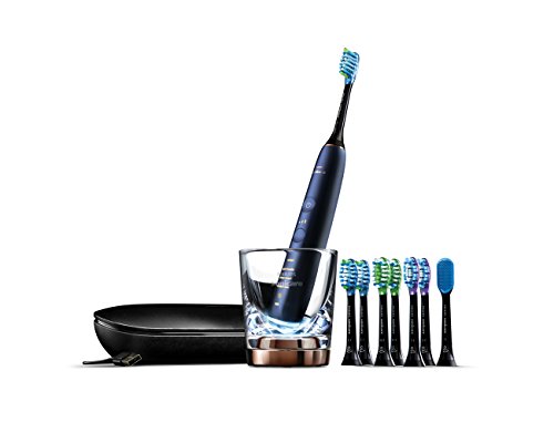 Philips Sonicare 配有清洁旅行箱的钻石清洁智能电动可充电牙刷，带充电旅行箱，9700系列-HX9957 / 38，月球蓝，3.19磅