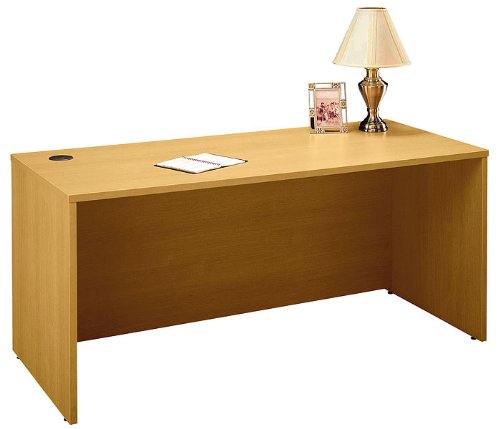 Bush Business Furniture C系列大班台饰面：丹麦橡木/鼠尾草，尺寸：30'H x 66'W x 30'D
