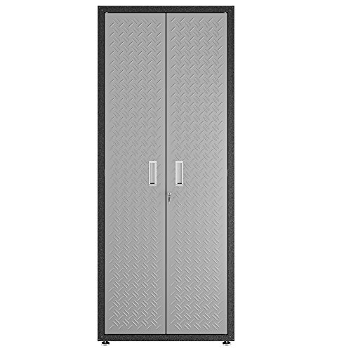 Manhattan Comfort Fortress系列现代设计的耐用高高存储站立式车库柜，非常适合工具和用品，不锈钢