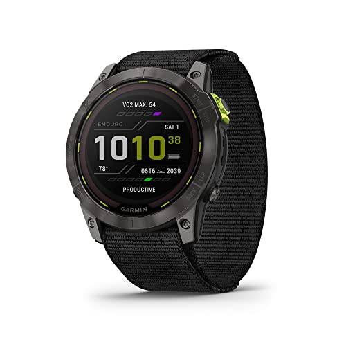 Garmin Enduro 2 - 超高性能手表、持久的 GPS 电池寿命、太阳能充电、预装地图