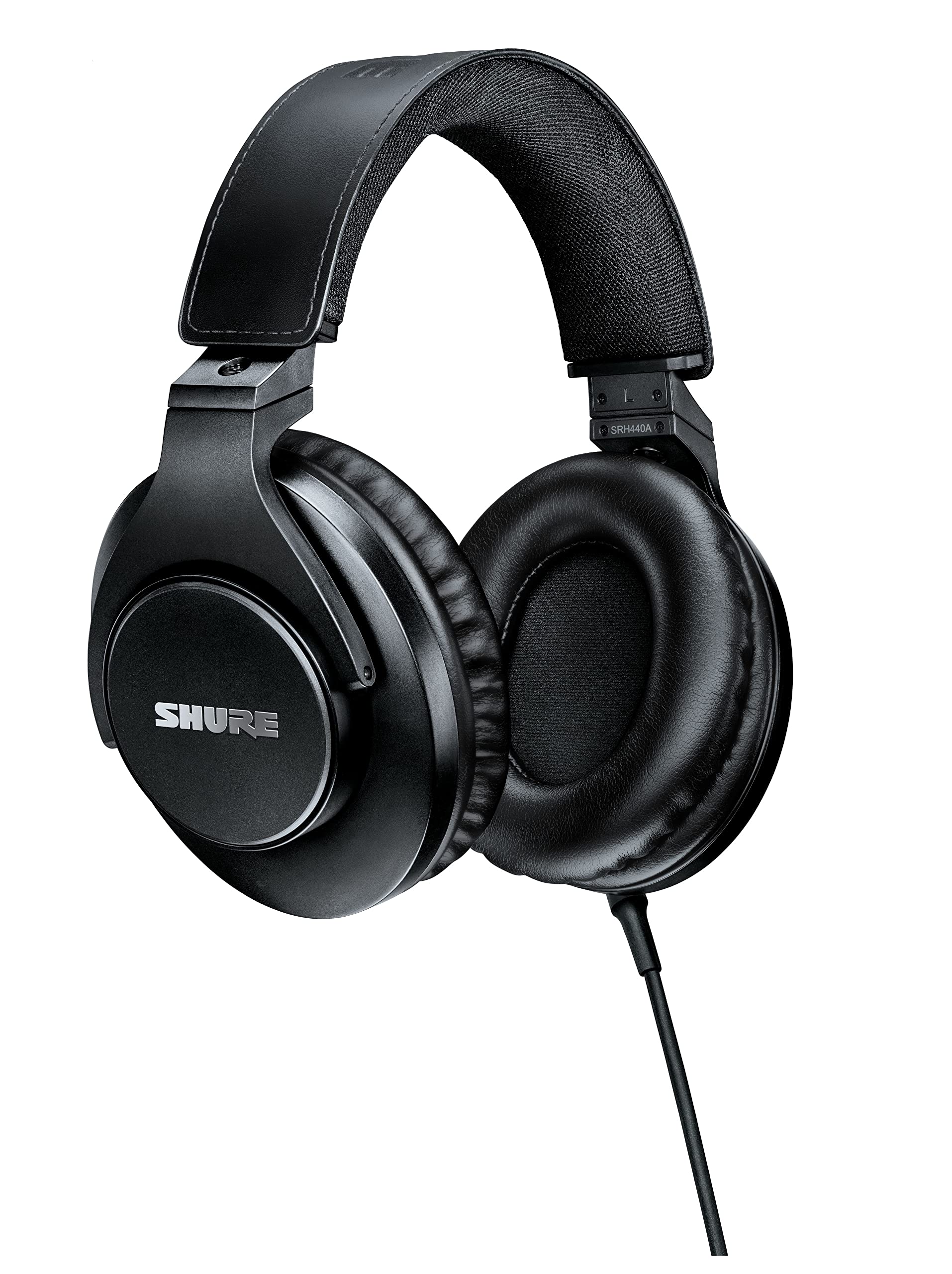 Shure SRH440A 用于监听和录音的包耳式有线耳机，专业工作室级，增强频率响应，适用于所有音频设备，可...