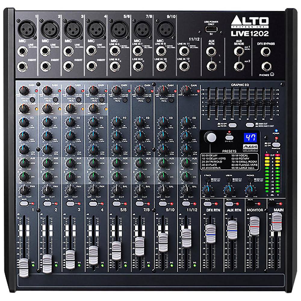 inMusic Brands Inc. Alto Professional Live 1202 | 具有7个XLR输入的12通道/ 2总线混音器