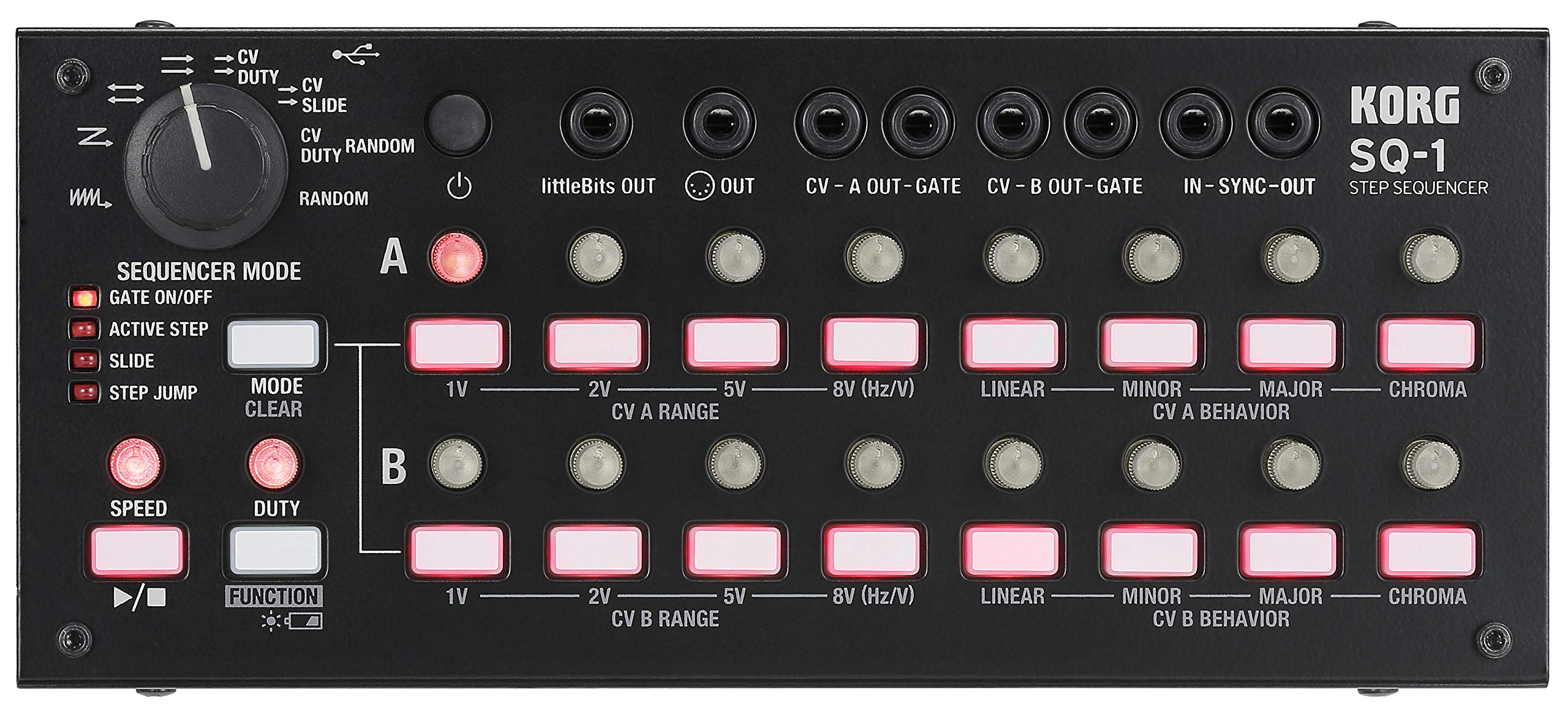 Korg CV 音序器和同步盒 (SQ1)，黑色，小号