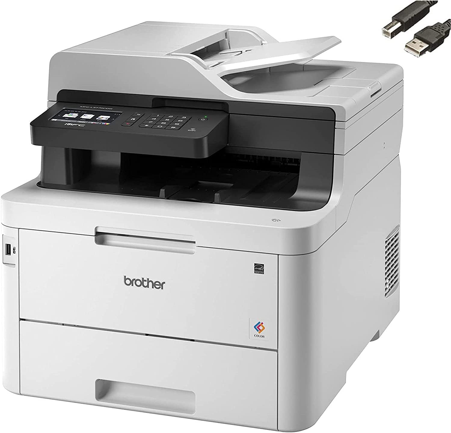 Brother MFC-L3770CDW 无线彩色一体式激光打印机，自动双面打印，3.7 英寸彩色触摸屏，打印...