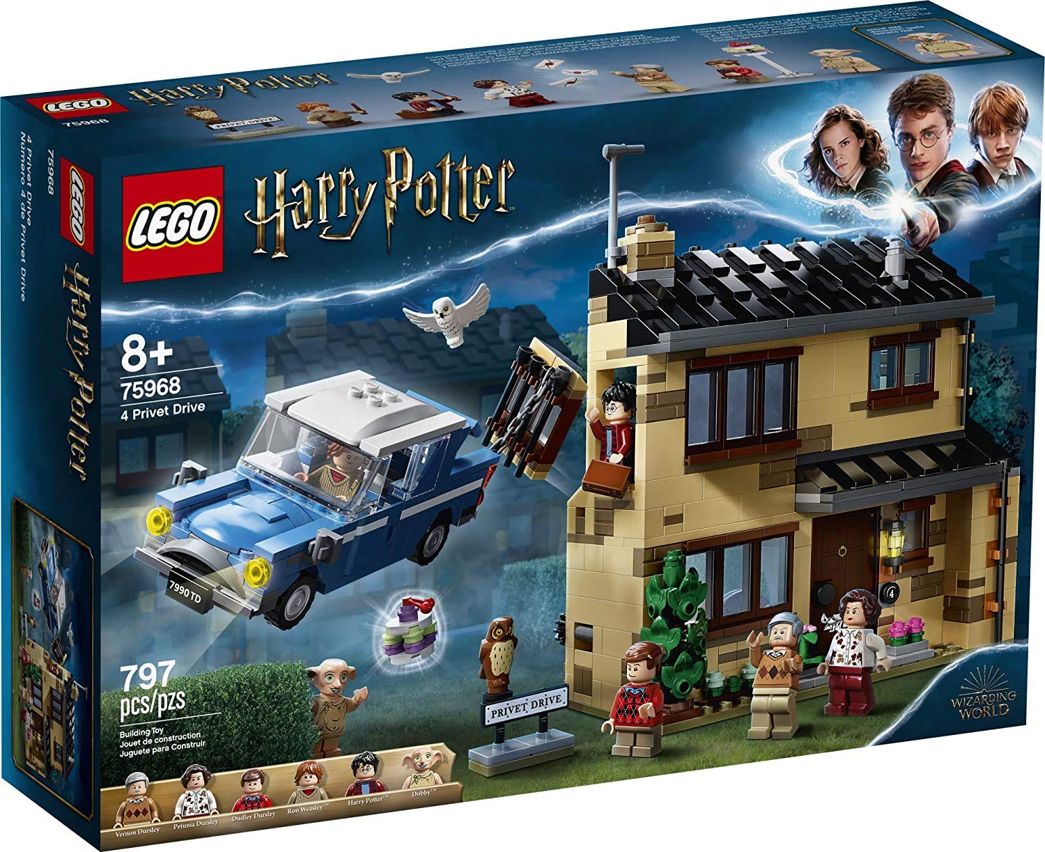 LEGO 哈利·波特 4 女贞路 75968 House 和福特安格利亚飞行汽车玩具，魔法世界礼物，适合儿童、...