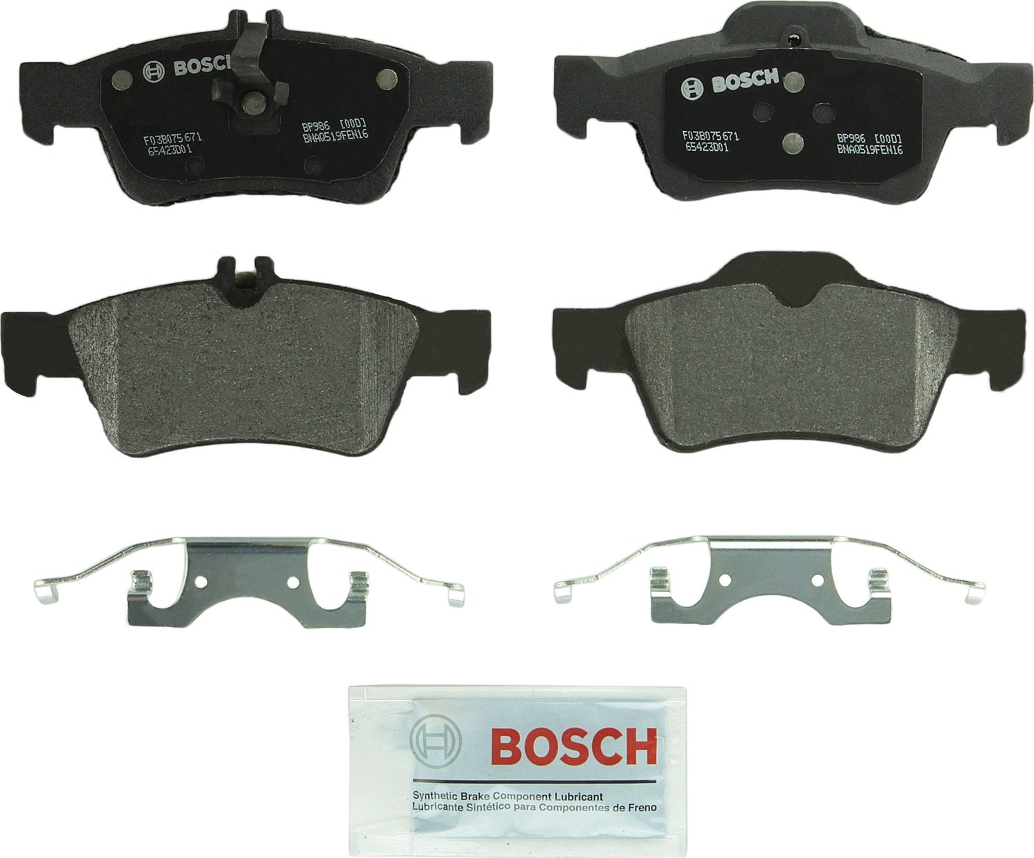 Bosch BP986 QuietCast 高级半金属盘式刹车片套件 - 与部分梅赛德斯-奔驰（CL、CLS、...