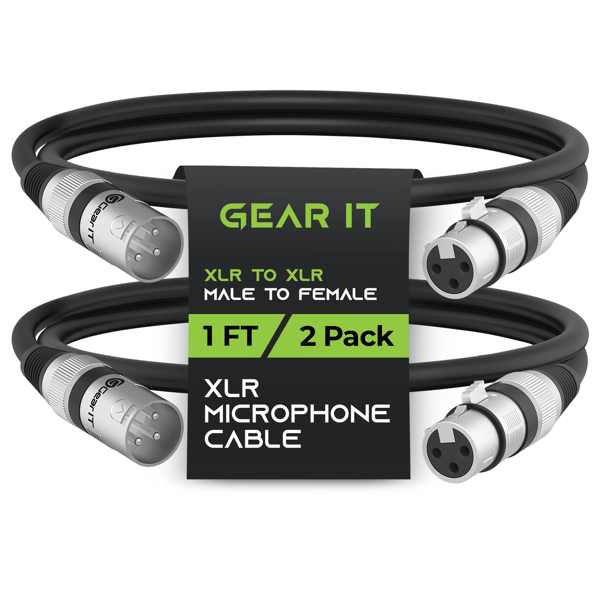 GearIT XLR 电缆跳线黑色