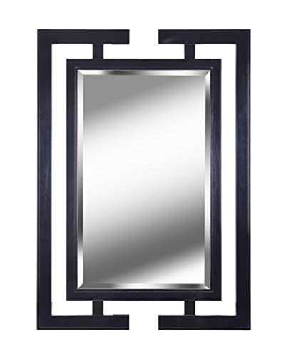 Kenroy Home 休闲墙镜，41 英寸高，0.75 英寸长，29 英寸宽，亮黑色