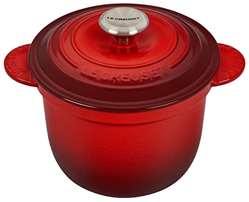 Le Creuset 带不锈钢旋钮和陶瓷嵌件的搪瓷铸铁电饭锅