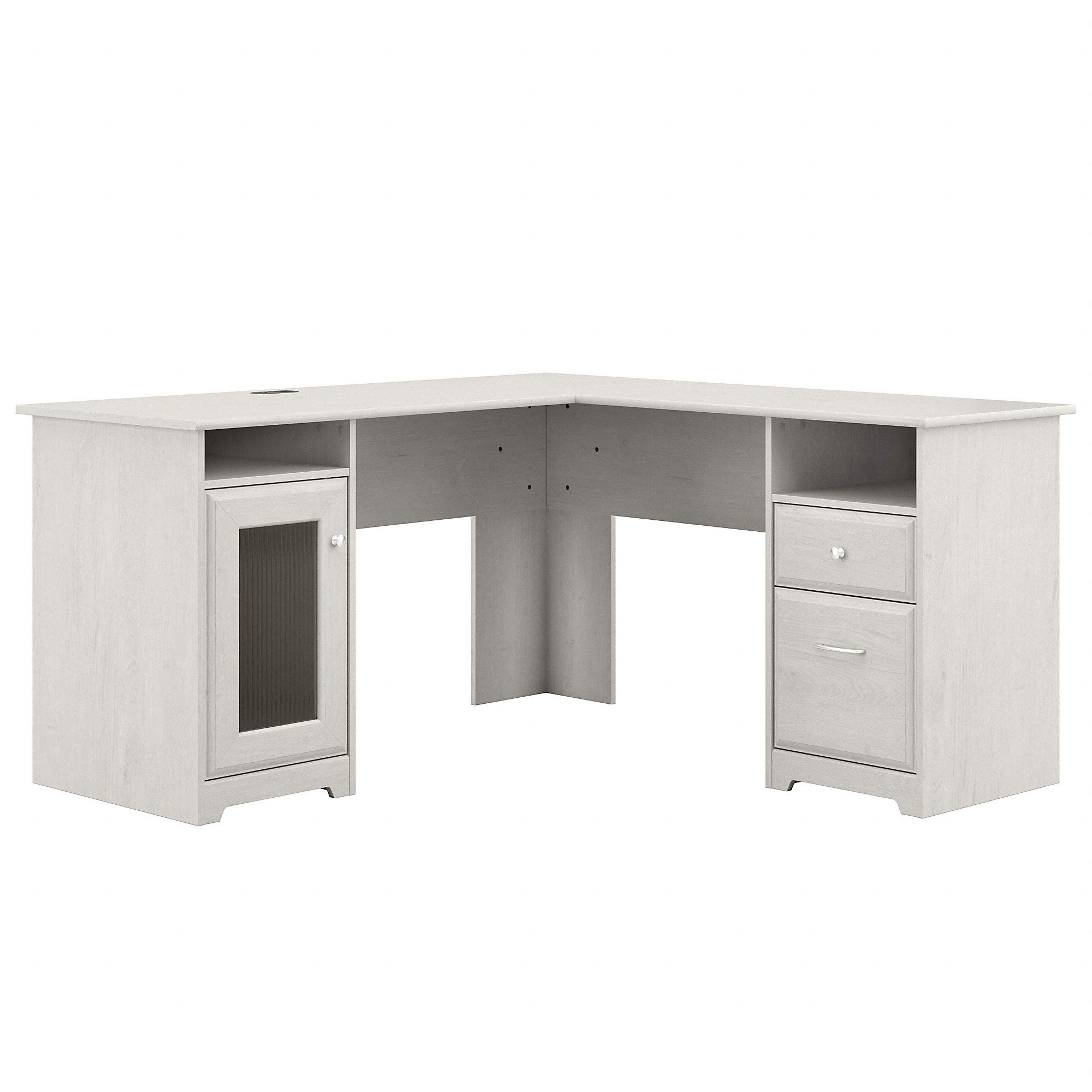 Bush Furniture Cabot 60W L 形亚麻白橡木电脑桌