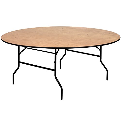 Flash Furniture 72RND 木质折叠桌，72' 圆形，黑色