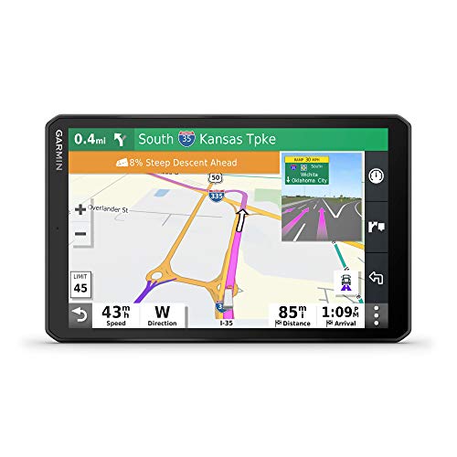 Garmin dezl OTR800，8 英寸 GPS 卡车导航仪，易于阅读的触摸屏显示屏，定制卡车路线和装卸...