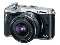 Canon EOS M6 24.2 MP无镜数码相机-1080p-银色-EF-S 18-150mm IS STM镜头