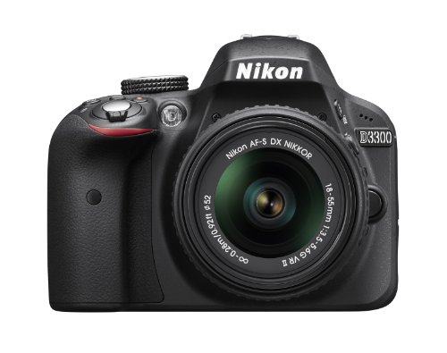 Nikon D3300 24.2 MP CMOS数码单反，带自动对焦-S DX尼克尔18-55mm f / 3