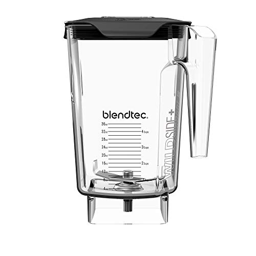 Blendtec WildSide + 3夸脱广口瓶（90盎司），五面，专业/商业级搅拌桶，软盖，无BPA，透明