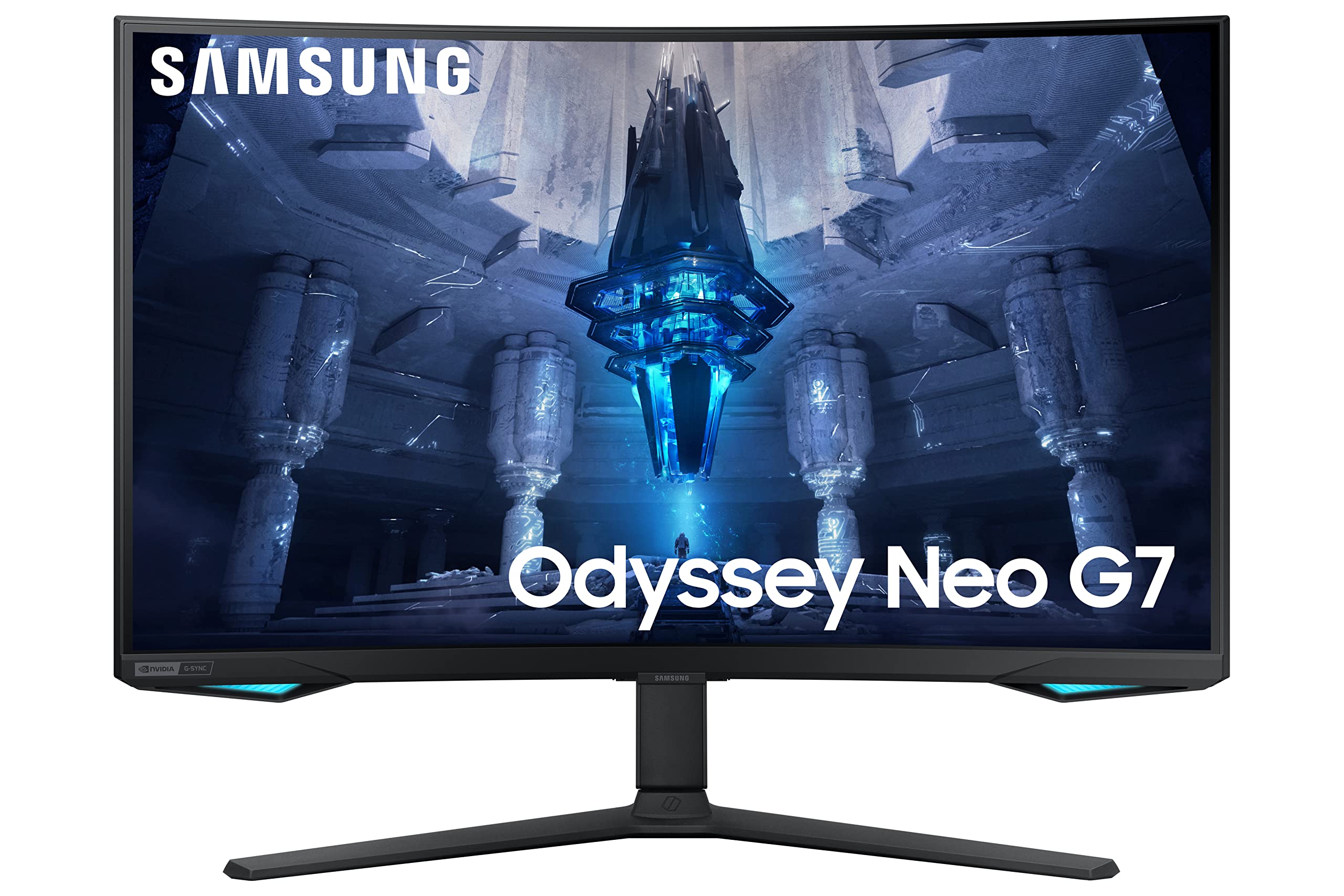 Samsung Odyssey Neo 游戏显示器，4K 超高清迷你 LED 显示屏，曲面屏，240Hz，1ms，G-Sync 和 FreeSync Premium Pro