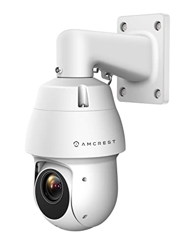 Amcrest 4MP 室外 PTZ POE + AI IP 摄像机平移倾斜变焦（光学 25 倍电动）安全高速球、人员和车辆检测 AI、人脸检测、328 英尺夜视 POE+ (802.3at) IP4M-1063EW-AI