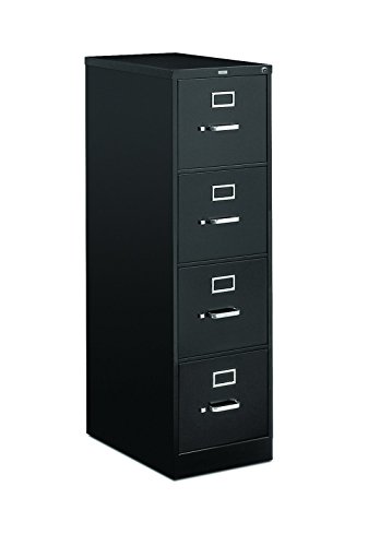 HON 4 抽屉信件文件夹 - 带锁全悬挂文件柜，52 x 25 英寸黑色 (H514)