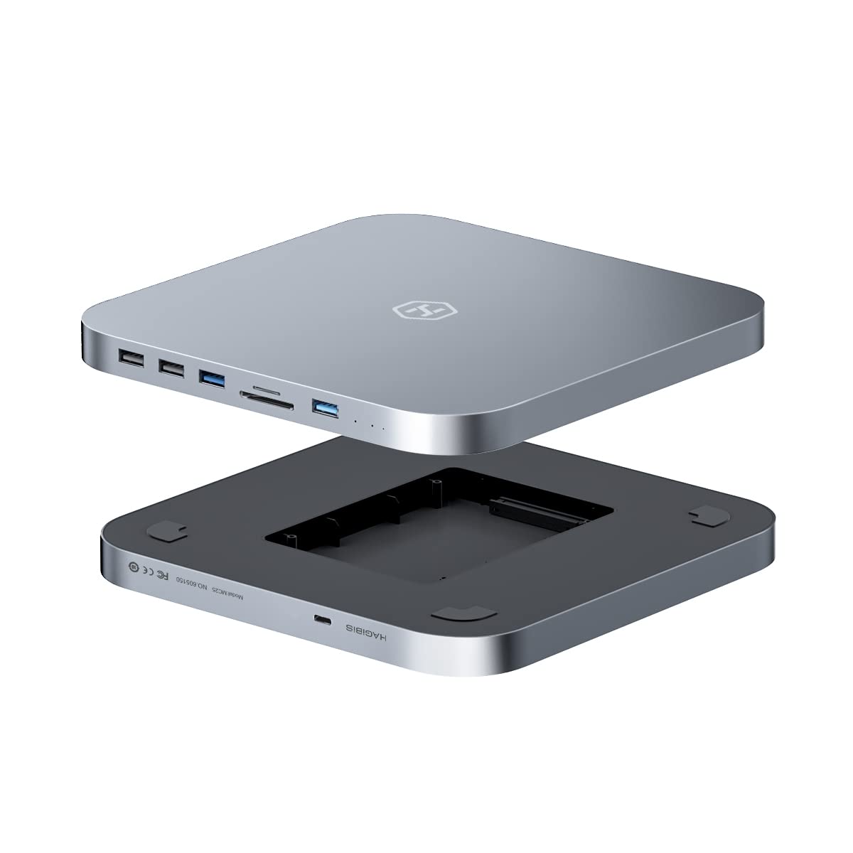  Hagibis 带双硬盘盒的 USB-C 集线器、适用于 Mac Mini 的 Type-C 扩展坞、带 2.5 英寸 SATA 的 Mac Studio M1 Max Ultra、M.2 NVMe NGFF、4K DP1.4、USB3.1 Gen2、USB-C、SD /微型SD卡...