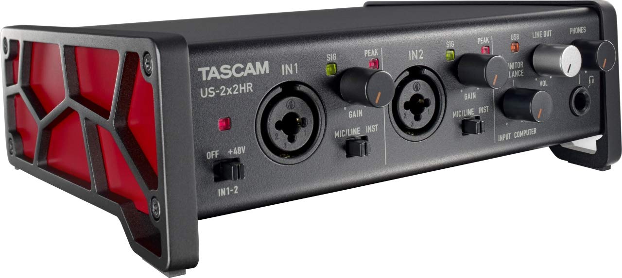 Tascam US-2x2HR 2 麦克风 2IN/2OUT 高分辨率多功能 USB 音频接口