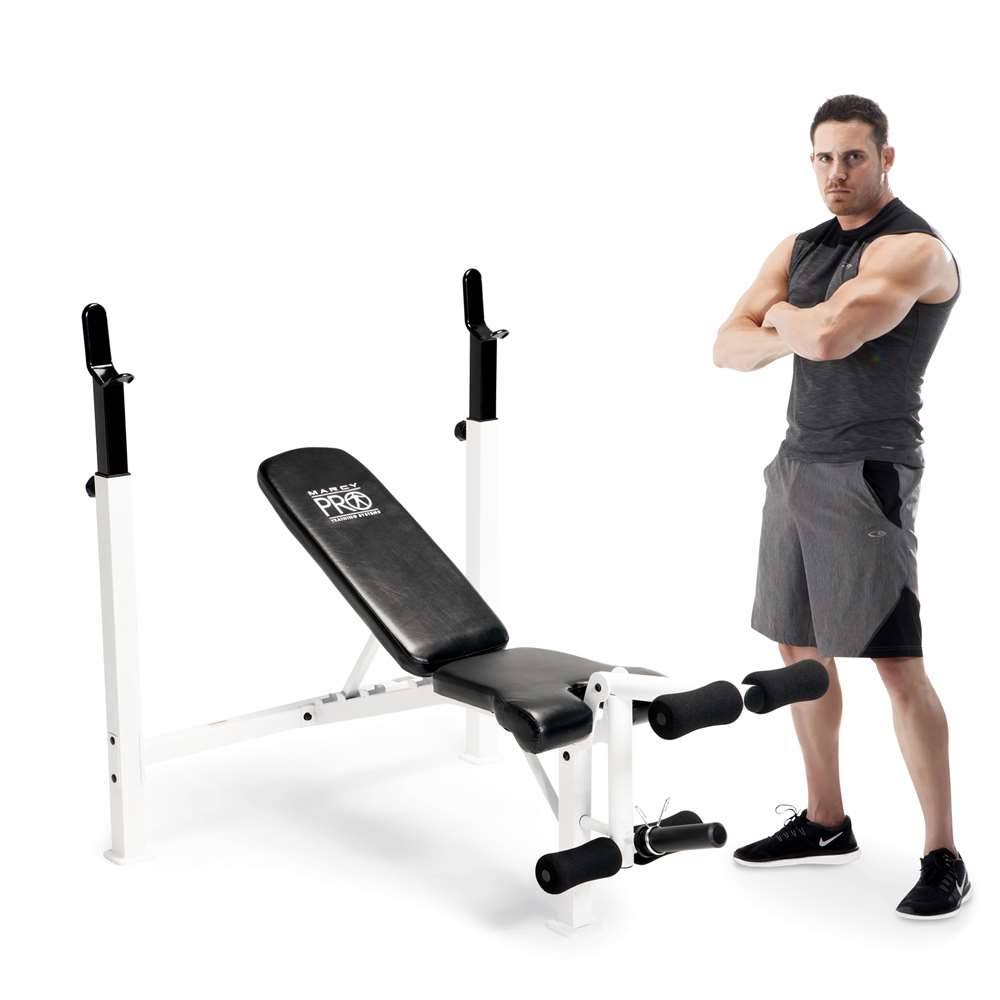 Marcy Fitness 可调节奥林匹克家用健身房举重训练凳带架子