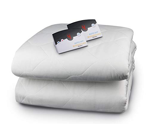 Biddeford Blankets 带数字控制器的绗缝电加热床垫，大号床，白色