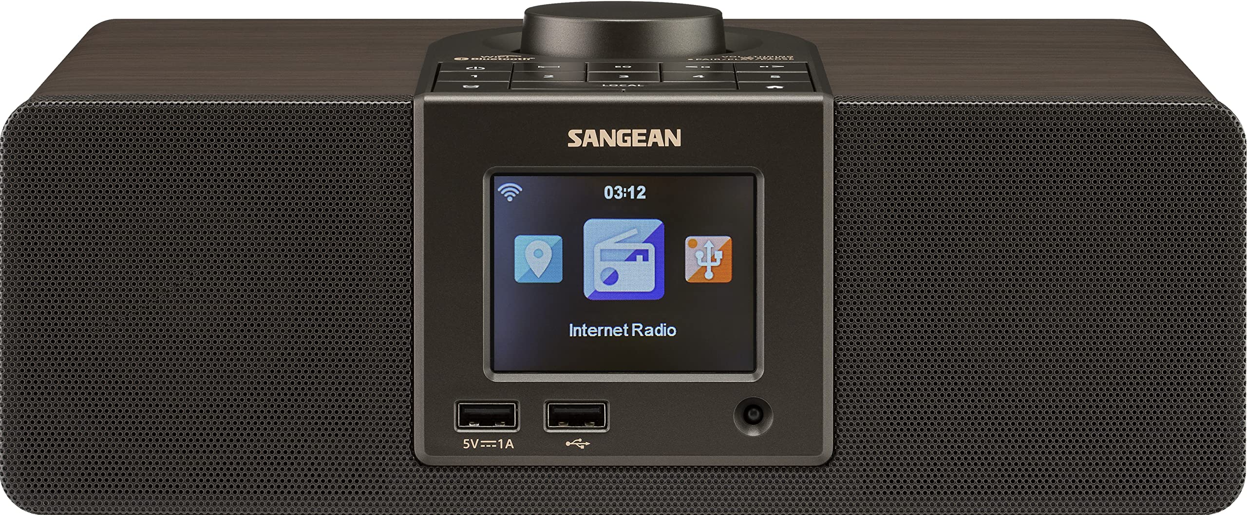 Sangean WFR-32 7 瓦立体声木柜 Wi-Fi 网络收音机媒体中心，带蓝牙...