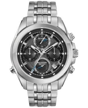 Bulova Corporation Bulova宝路华男士石英不锈钢休闲手表，颜色：银色（型号：96B260）