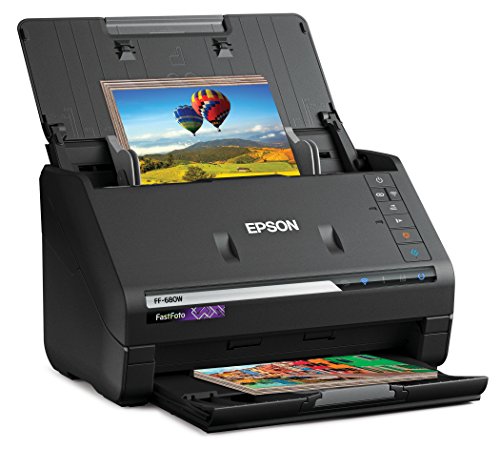 Epson FastFoto FF-680W无线高速照片和文档扫描系统，黑色