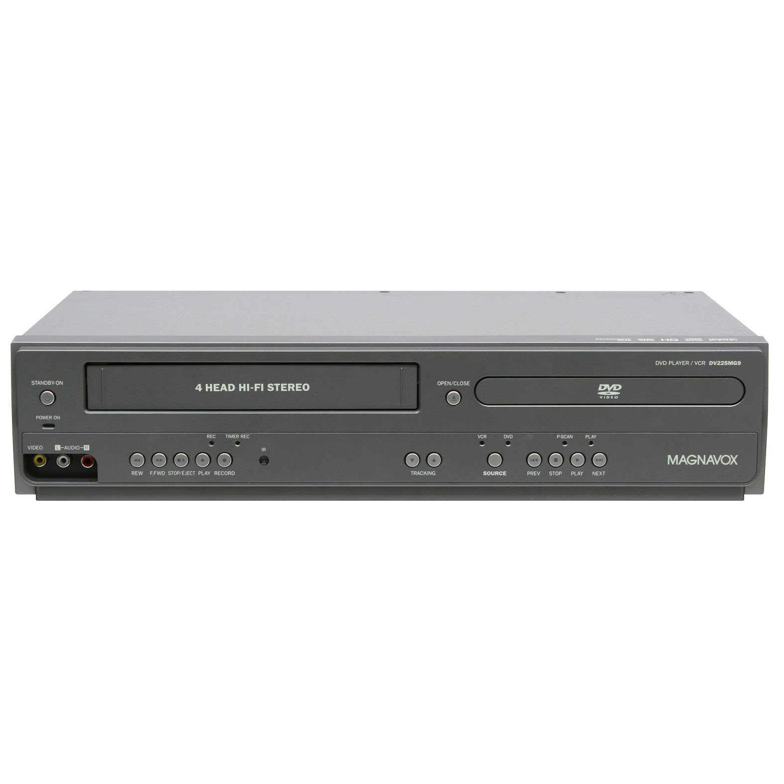 Magnavox DV225MG9 DVD 播放机和带线路输入录制功能的 4 头高保真立体声录像机...