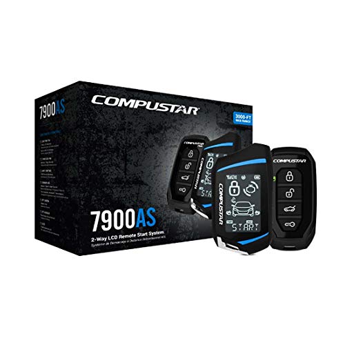 Compustar CS7900-AS 一体化 2 路远程启动和报警套件，工作范围为 3000 英尺...