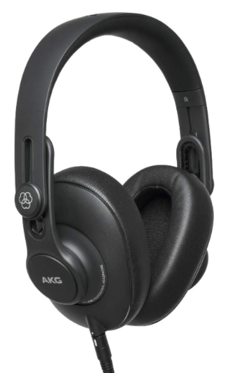 AKG Pro Audio 专业音频包耳式、封闭式、可折叠录音室耳机