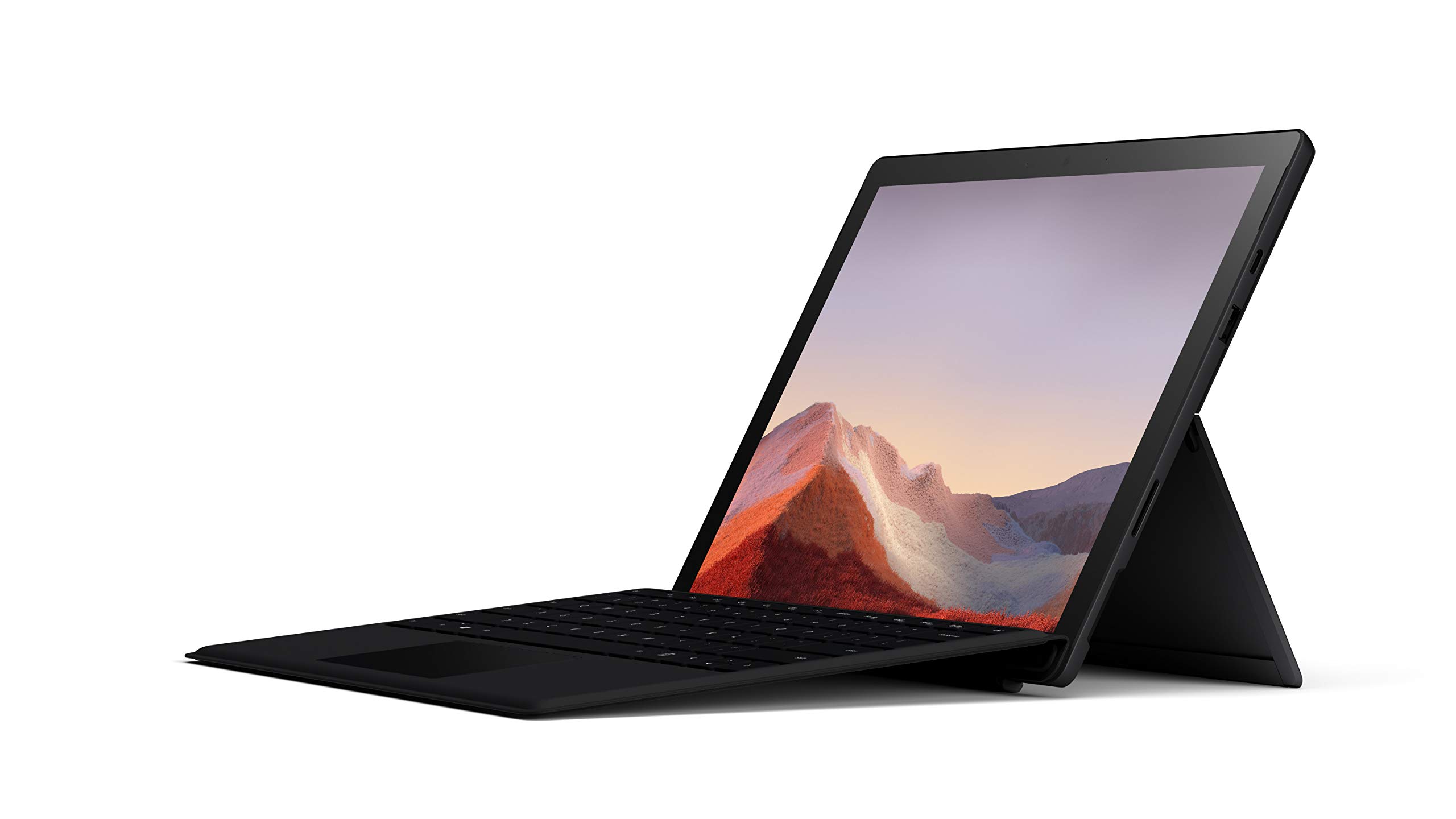 Microsoft Surface Pro 7 12.3 英寸触摸屏 - 第 10 代英特尔酷睿 i7 - 16GB 内存 - 256GB SSD 哑光黑色，带黑色键盘盖