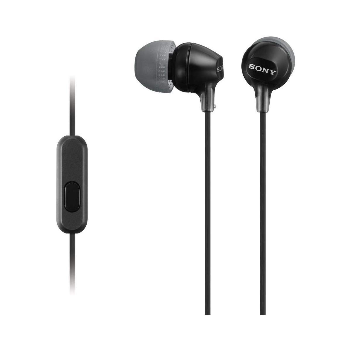 Sony MDREX15AP 带麦克风入耳式耳机，黑色 (MDREX15AP/B)