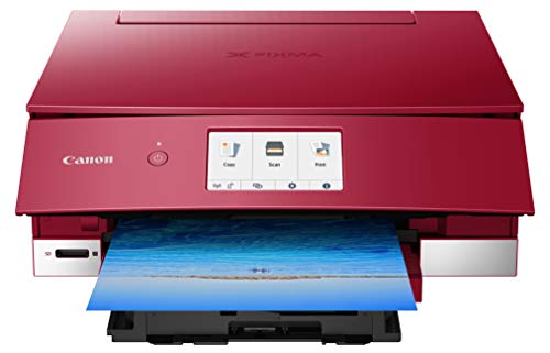 Canon TS8220无线多合一照片打印机，带有扫描仪和复印机，移动打印，红色，支持Amazon Dash补货