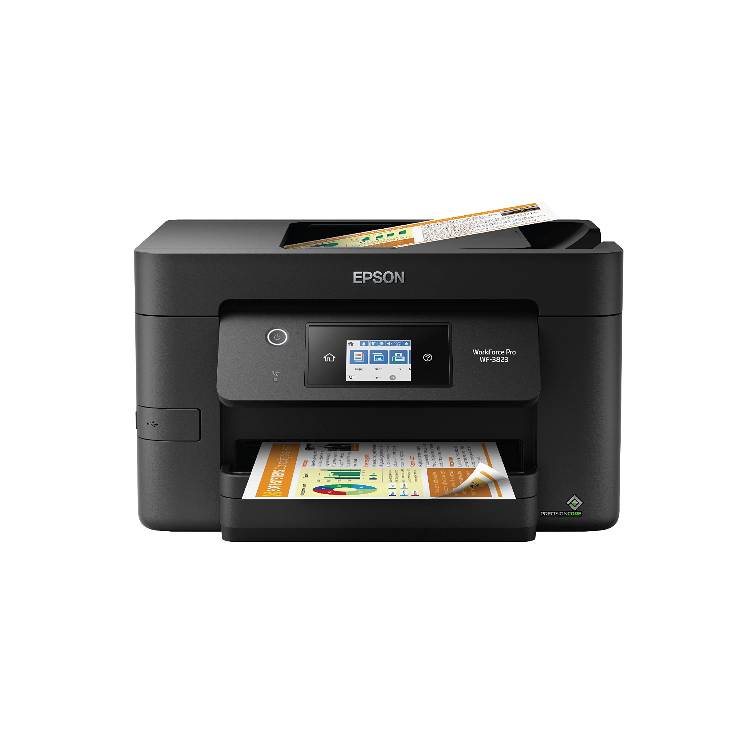 Epson Workforce Pro WF-3820 无线彩色喷墨一体式打印机，黑色